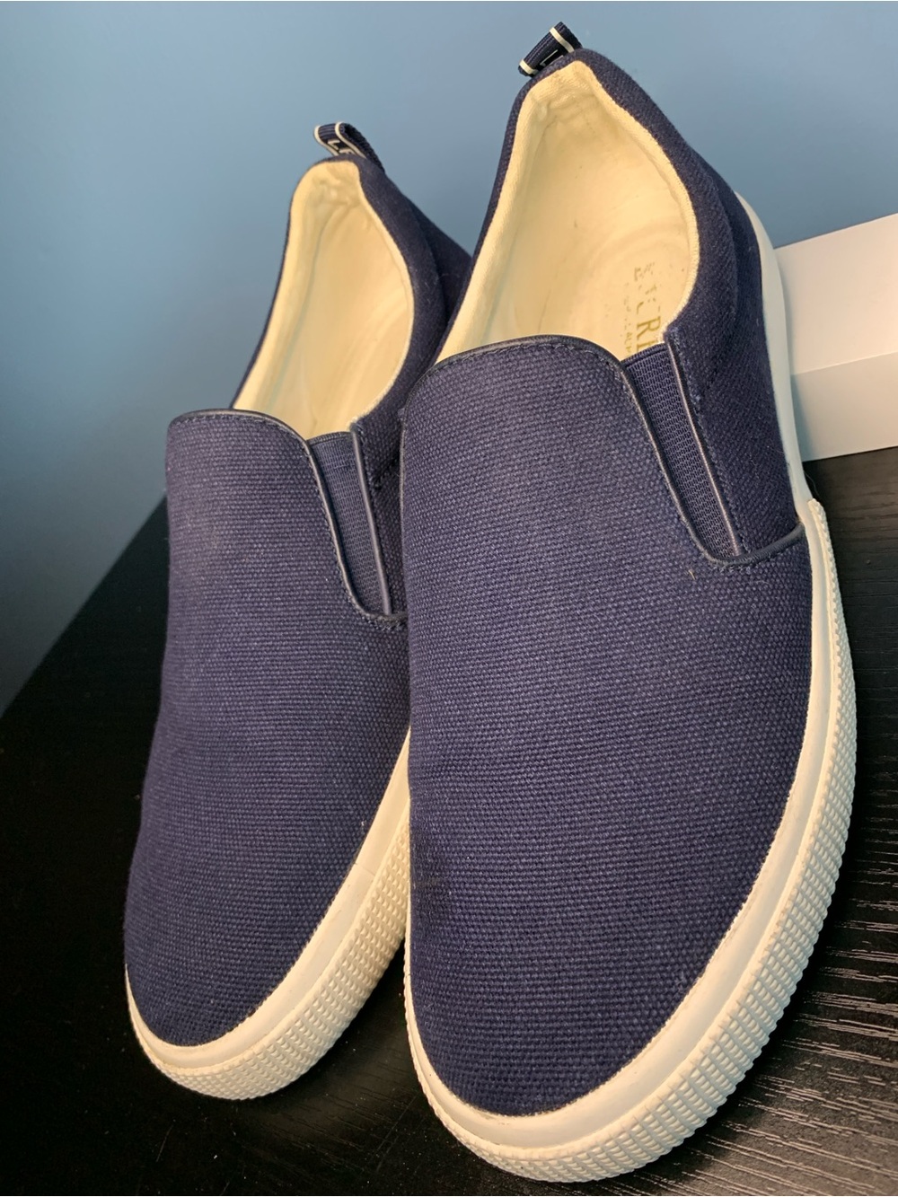Lauren Ralph Lauren Navy Canvas Slip On Sneakers for Women
